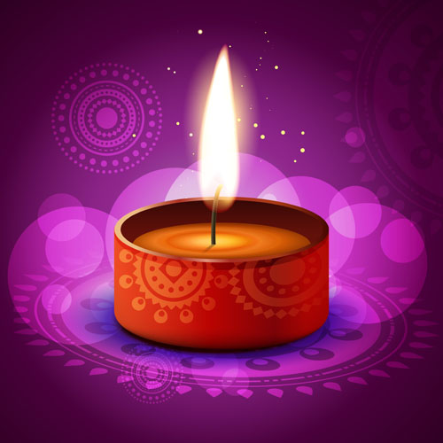 Burning candles vector background art 02  