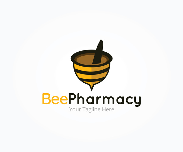 ハチの薬局ロゴベクトル  