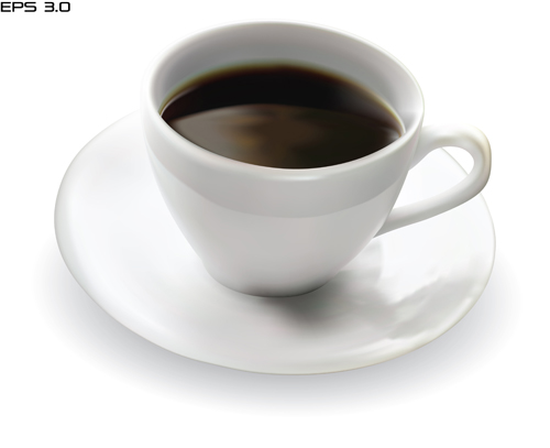 Set of Cup with coffee design vector 01  