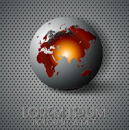 Creative sphere and metal background vector 03  