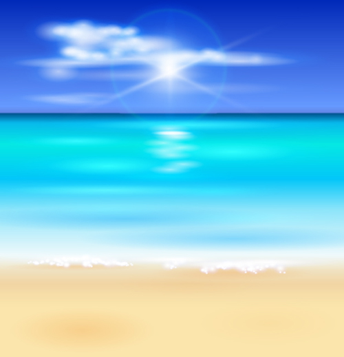 Sunny beach design vector background 09  