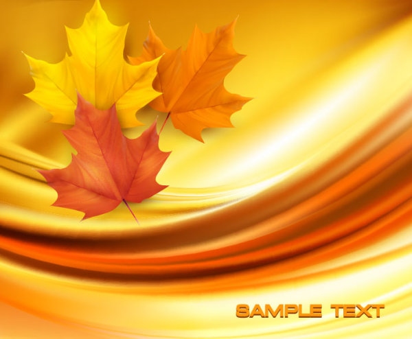 Autumn of Maple leaf vector background set 04  
