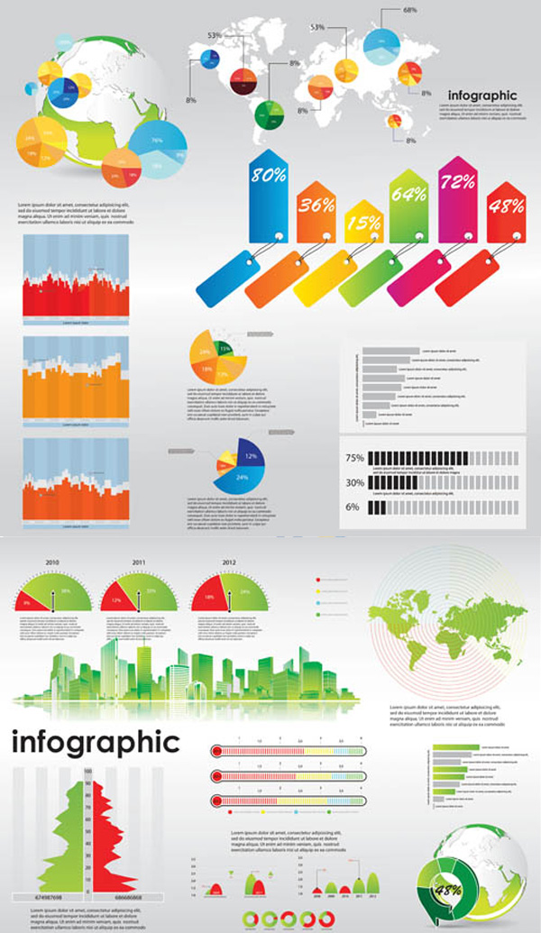 Statistical chart vector art  