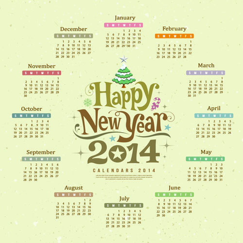 Calendar 2014 design vector 03  