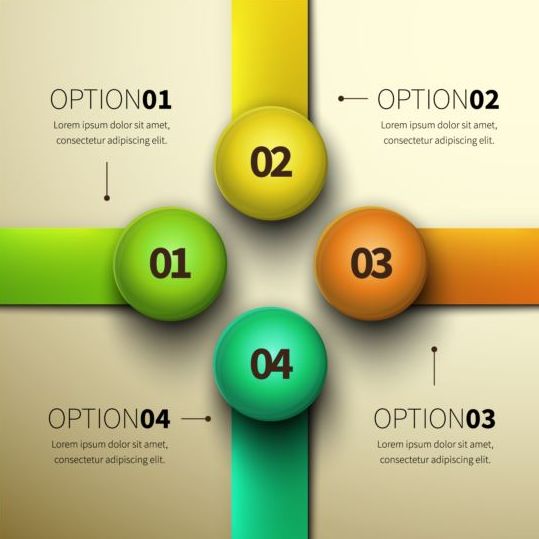 3d moderne Optionen Infographische Elemente Vektor 01  