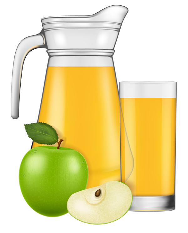Apple juice with glass cup vectors 01  