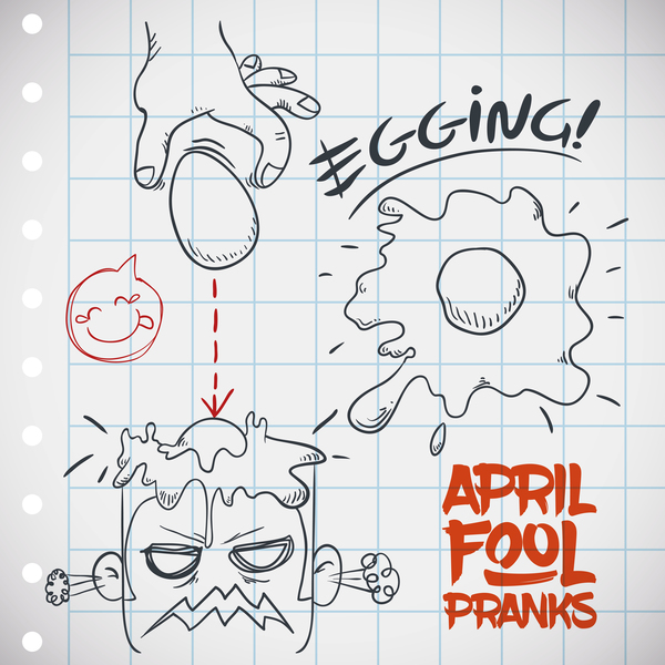 April fools prank hand darwing vector 07  