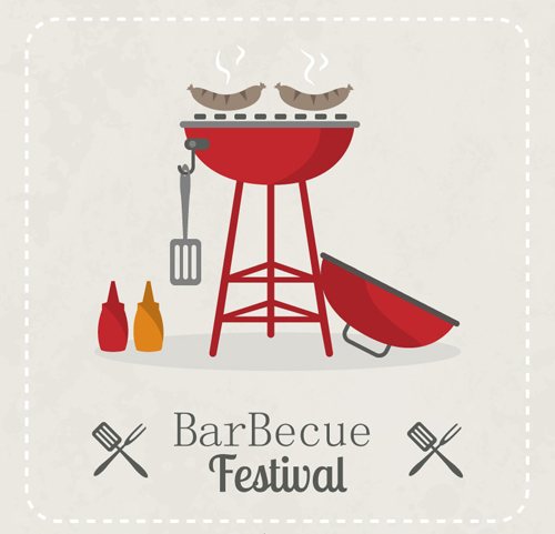 Barbecue festival poster vector design  