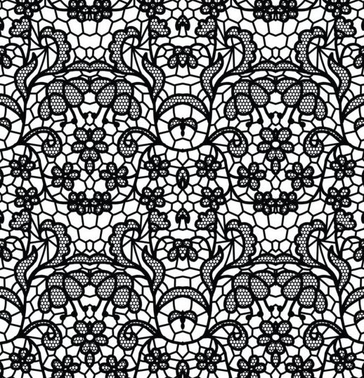 Beautiful lace black pattern vector 05  