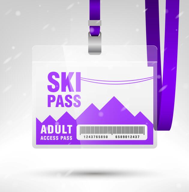 Lege SKI Access Pass template vector 02  