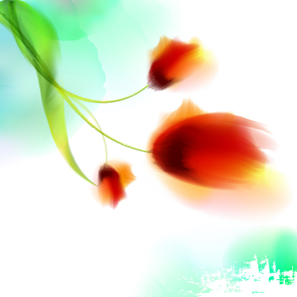 Blurs flower illustration vector 03  