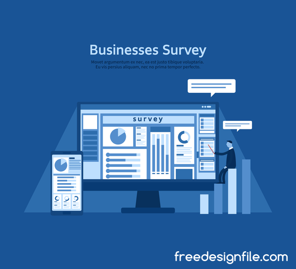 Business survey vector template  