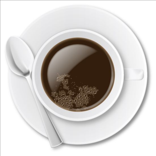 Cafe med vit kopp vektor material 03  