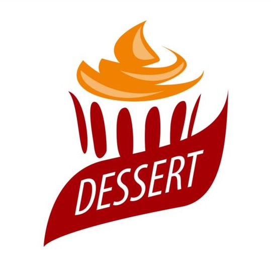 Cake with orange cream logo vector  