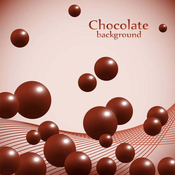 チョコレート ボール背景ベクトル材料 02  