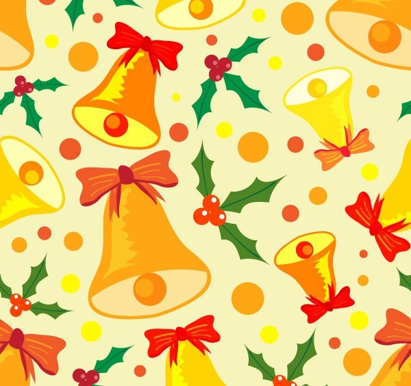 Christmas bell ornament elements pattern vector  