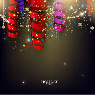 Colored paper ribbon holiday background graphics 01  
