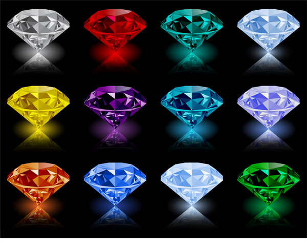 Colorful diamond vector illustration 01  