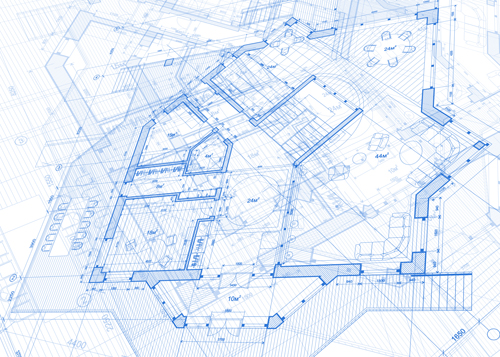 Construction building blueprint design vector 04  