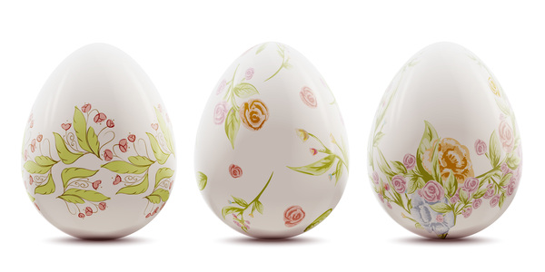 Ostern-Hintergrund mit dekorierten Eiern Vektor 02  