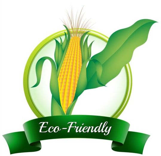 Vecteur d’étiquette de maïs d’Eco  