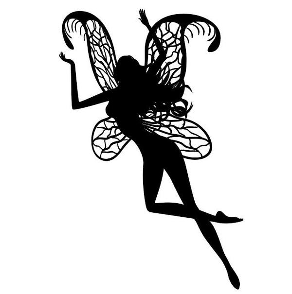 Elf fairy silhouette vector material 04  
