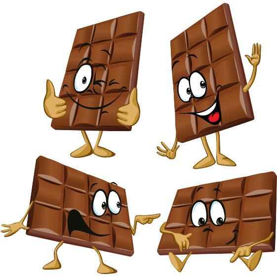 Vecteur de conception de chocolat drôle de dessin animé 04  