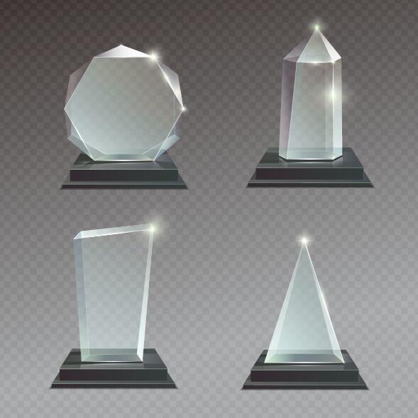 Glass awards template vectors 02  