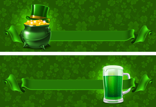 Green saint patrick day background vector 01  