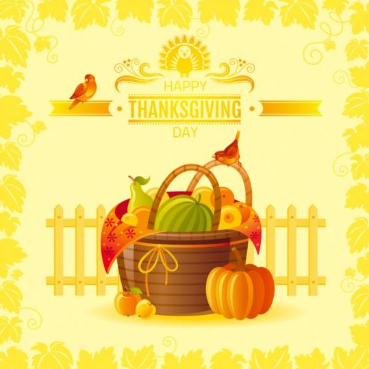 Happy Thanksgiving jour saisonnier cartes de voeux vecteur 09  