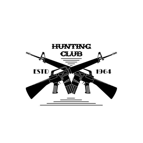 狩猟クラブのロゴデザインのベクトル01  
