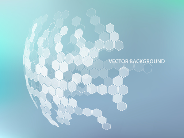 Light color background with hexagonal spherical vector 01  