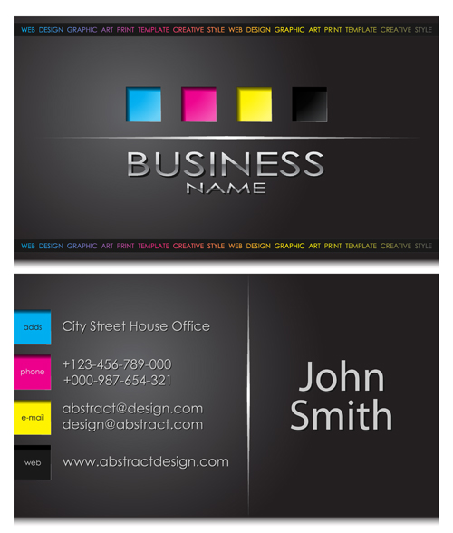 Modern business cards front and back template vector 05  
