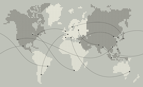 Mosaics with world map vector  