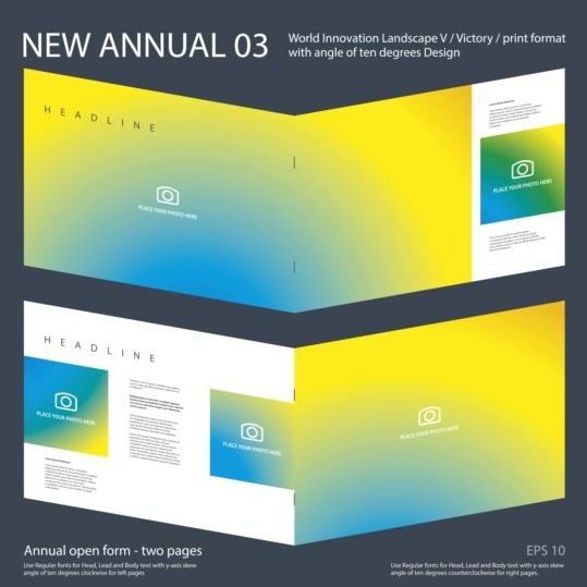 Nieuwe jaarlijkse brochure ontwerp layout vector 03  