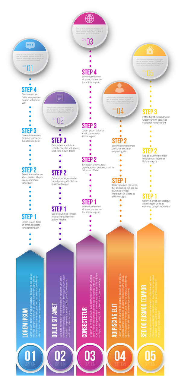 Paper tapes option infographic template vector 10  