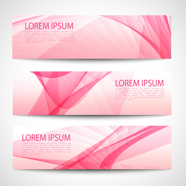 Roze banner abstract vector 04  
