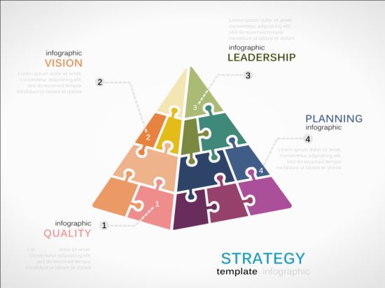 Puzzle with infographic template vectors 11  