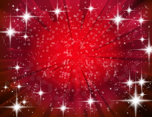 Roter Hintergrund mit glänzendem Sternlichtvektor  