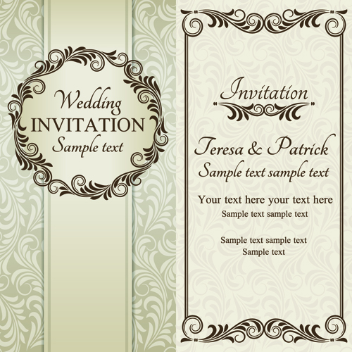 Romantic ornate wedding invitations 04  