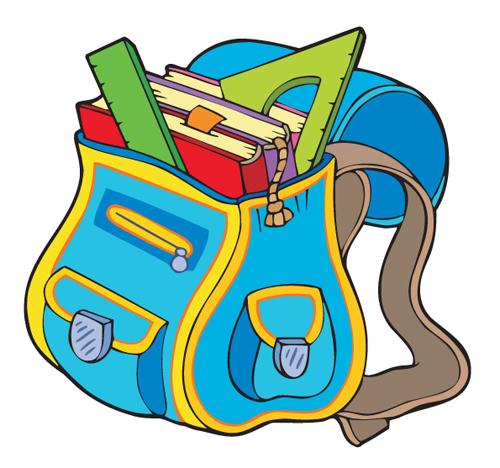 Funny School bag design elements vector 05  