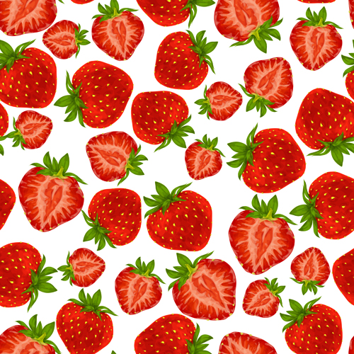 Strawberry pattern seamless vector  