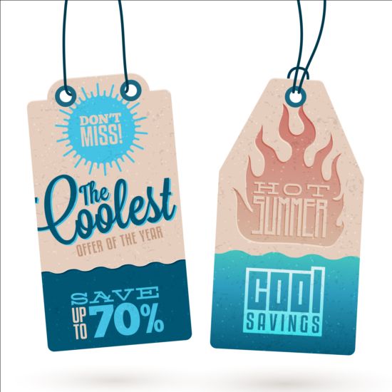 Summer sale label set vectors 08  