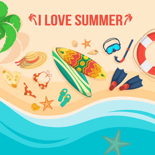 Summer travel vacation vector background 06  