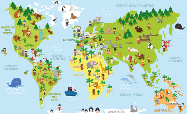 Travel world maps vector material  