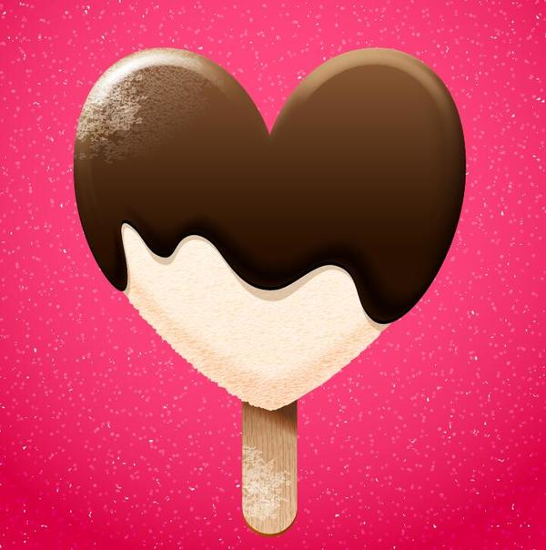 Vanilla ice cream with chocolate vector  