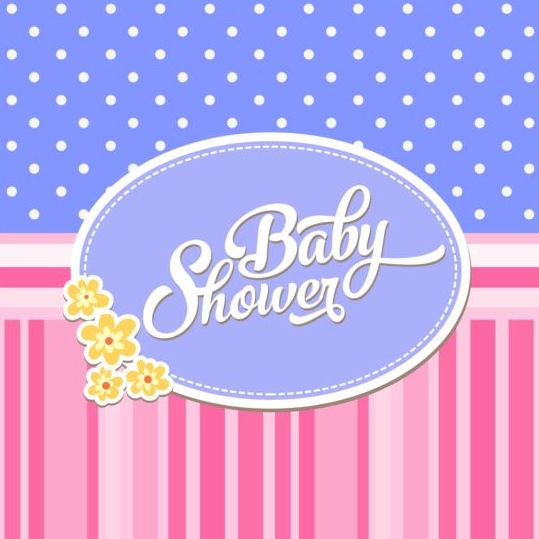 Vector baby shower card template set 05  