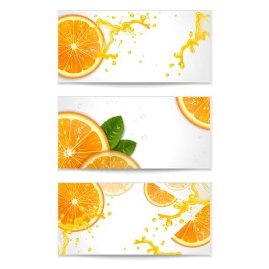 Vector banners with oranges material  