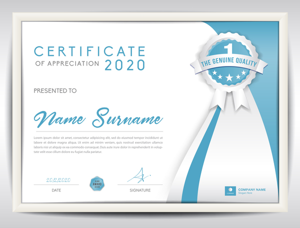 Vector certificate template with diploma design 01  