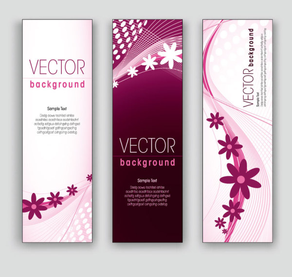 Exquisite Vertical banner design vector 01  